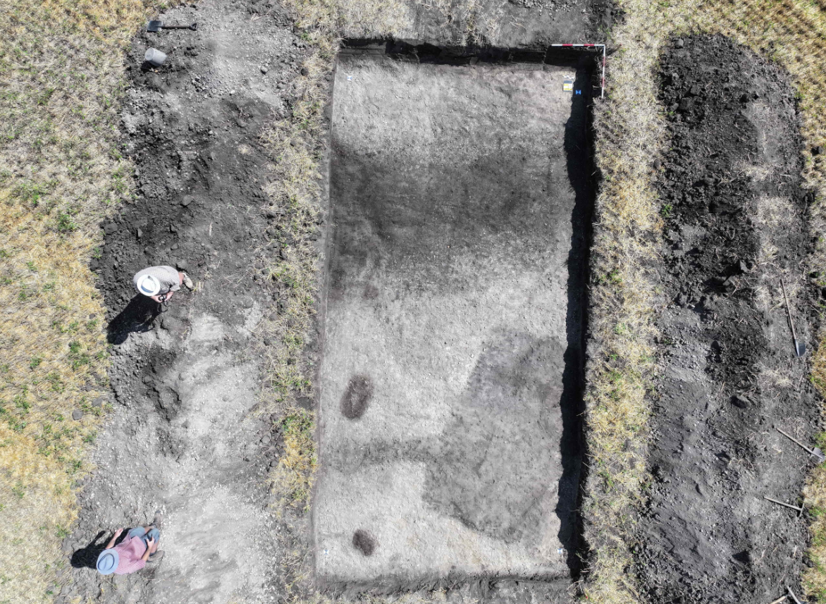 A bird's-eye view the archeological site. A bird's-eye view the archeological site.